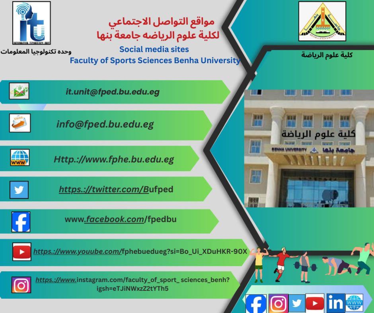 Social media sites of the Faculty of Sports Sciences, Benha University
